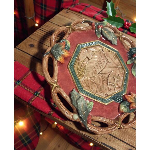 Fitz and Floyd Classics Christmas Lodge Collection Canape or Decorative Plate - Picture 2 of 5